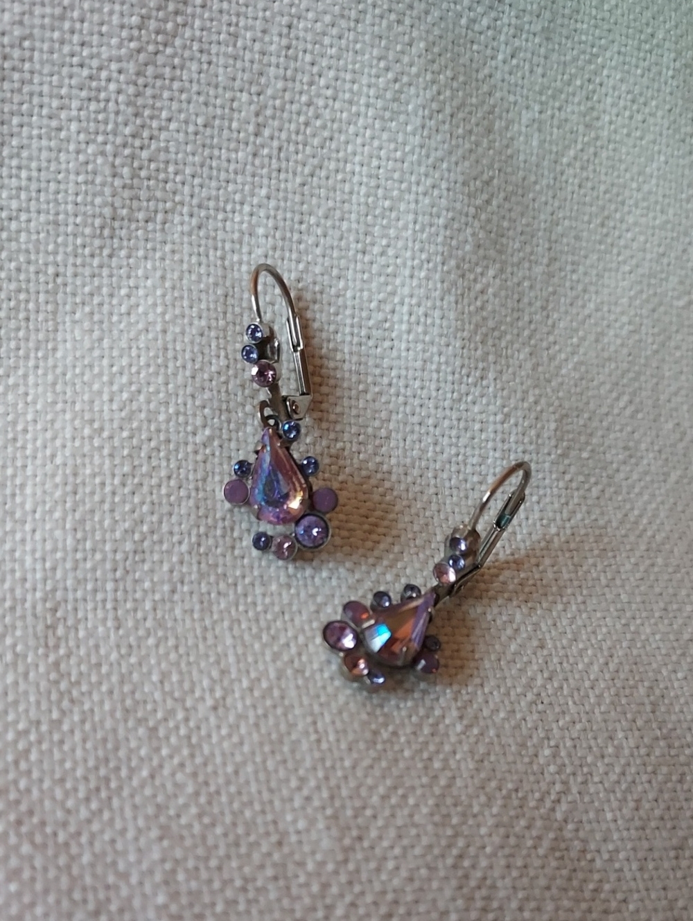 Sorrelli Lavender Crystal Teardrop Earrings